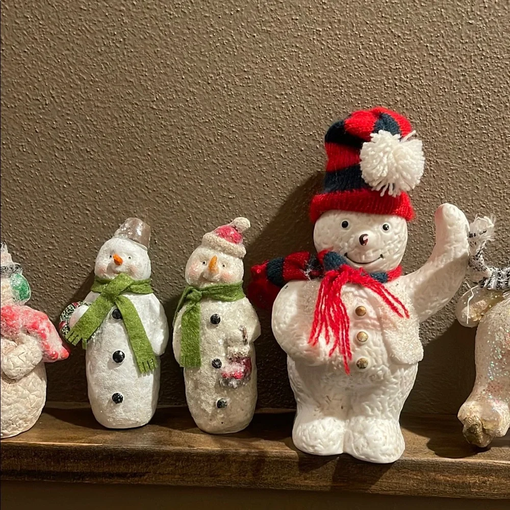 Vintage Festive Snowman Holiday Decor Lot